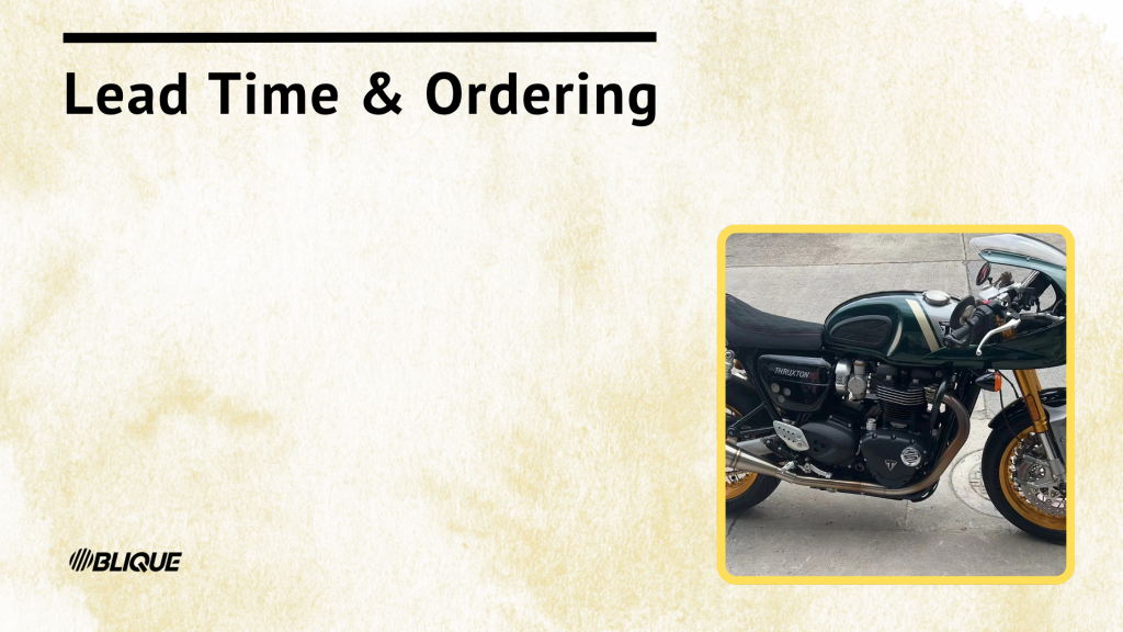 Lead Time & Ordering