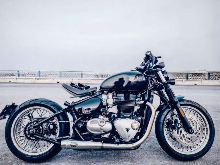 Black Triumph Bobber premium spoke wheels